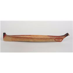 Kwakwaka'wakw Model Canoe "The Beaver" with Painted Design ca. 1920's 22" L. 5" W.  Good Condition w