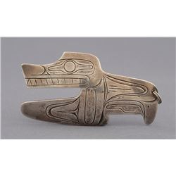 Art Thompson Silver Wolf Pendant 1 1/8"x 2 1/4"  Fine Condition