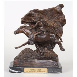 Frederick Remmington Bronze "Horse Thief" Recast 7/15  9" H. 7" W. Base  Good Condition