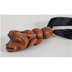 Joe David Carved Earthquake Legend Worm Pendant - Rain Wall Screen Whale House Ganaxteli Clan 3 3/8"