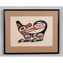 Art Thompson Serigraph "Wolf" 184/200 '74  24"x 29 1/2" Framed  Good Condition
