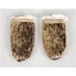 Pair of Inuit Sealskin Mitts with Inner Liner ca. 1950's 10 1/2" L.  Size Medium  Fine Condition