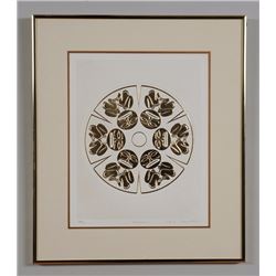 Susan Point Engraving "Tribal Council" 440/1000 '86  15 1/2"x 18" Framed  Good Condition