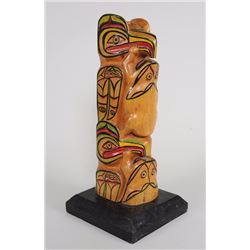 Northwest Coast Totem Carved with Thunderbird and Two Frogs by W. Jeffery - Prince Rupert, B.C. 20 1
