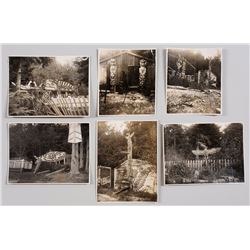 Six Original Photographs of a Northern Vancouver Island Native Village 6 1/4"x 8 3/4" and 5 5/8"x 6 