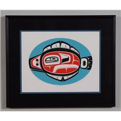 Freda Diesing Serigraph "Halibut" 37/200 '84  17 1/2"x 20 1/2" Framed  Good Condition