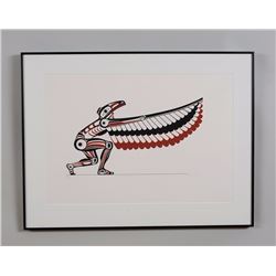 Roy Vickers Serigraph "Raven Dancer" 32/80 '82  25 1/2"x 33 1/2" Framed  Good Condition