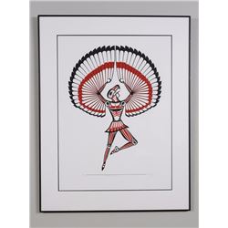 Roy Vickers Serigraph "Eagle Dancer" 57/80 '82  28"x 36 1/2" Framed  Good Condition