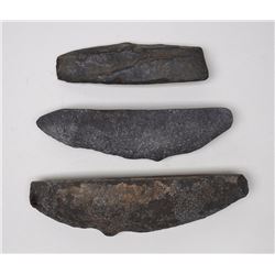 Three Stone Hand Adze 6 1/4" L. - 9" L.  Good Condition