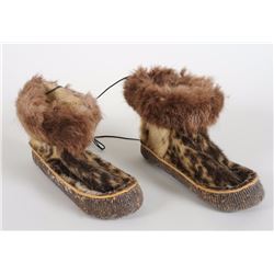 Pair of Inuit Sealskin Mukluks 9 3/4" L. Good Condition NOT ALLOWED TO SHIP OUTSIDE CANADA