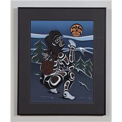 Mark Henderson Serigraph "Tsonokwa" 89/145 '95  20 1/2"x 25" Framed  Good Condition