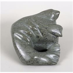 Inuit Steatite Carving of a Seal by Timungia  - Cape Dorset 11" L. 6 1/2" H.   Good Condition