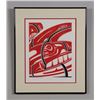 Image 1 : Ken Mowatt Serigraph "Red Whale" 12/25 Slate 1 '89  21 1/2"x 25" Framed  Good Condition