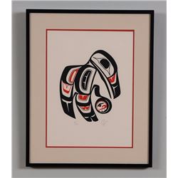 Norman Tait Serigraph of a Raven 46/156 '77  14 1/2"x 18" Framed  Good Condition