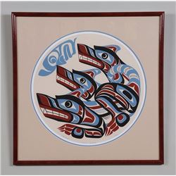 A. E. Hunt Serigraph "Wolf Clan" 108/200  22 1/2"x 23" Framed  Good Condition