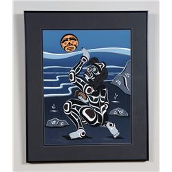 Mark Henderson Serigraph "Bookwus" 99/145 '95  20 1/2"x 25" Framed  Good Condition