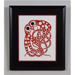 Danny Dennis Serigraph "Octopus" 56/100 '86  16 1/2"x 19" Framed  Good Condition