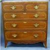 Image 1 : A Georgian mahogany chest of 2 short and 3 long drawers on splayed bracket feet with line inlay,...