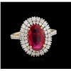 Image 1 : 2.88ct Ruby and Diamond Ring - 14KT Yellow Gold