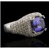 Image 4 : 14KT White Gold 6.47ct Tanzanite and Diamond Ring