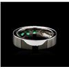 Image 3 : 0.60ctw Emerald and Diamond Ring - 14KT White Gold