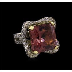 20.97ct Pink Tourmaline and Diamond Ring - 18KT White Gold