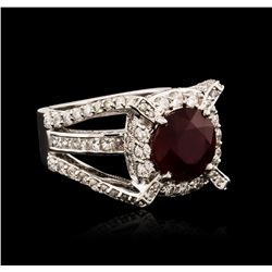 14KT White Gold 5.85ct Ruby and Diamond Ring