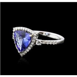 18KT White Gold 4.41ct Tanzanite and Diamond Ring