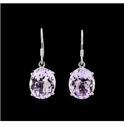 Crayola 15.00ctw Pink Amethyst Earrings - 14K White Gold