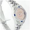 Image 3 : Rolex Stainless Steel Diamond And Sapphire DateJust Ladies Watch