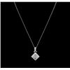 Image 2 : 1.25ctw Diamond Pendant With Chain - 14KT White Gold