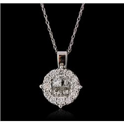 14KT White Gold 0.60ctw Diamond Pendant with Chain