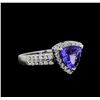 Image 1 : 1.90ct Tanzanite and Diamond Ring - 14KT White Gold