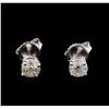 Image 1 : 1.15ctw Diamond Solitaire Earrings - 14KT White Gold