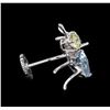 Image 2 : 0.68ct Blue Topaz and Lemon Quartz Tie Tack - 18KT White Gold