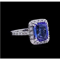 5.65ct Tanzanite and Diamond Ring - 14KT White Gold