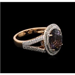 3.62ct Tourmaline and Diamond Ring - 14KT Rose Gold