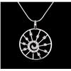 Image 2 : 0.57ctw Diamond Pendant With Chain - 18KT White Gold
