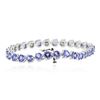 Image 2 : 14KT White Gold 12.69ctw Tanzanite and Diamond Bracelet