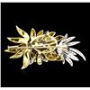 Image 2 : 0.31ctw Diamond Vintage Pin - 18KT Two-Tone Gold