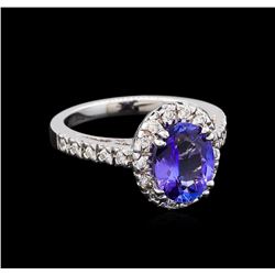 2.23ct Tanzanite and Diamond Ring - 14KT White Gold