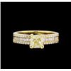 Image 2 : EGL USA Cert 1.39ctw Fancy Yellow Diamond Ring - 18KT Yellow Gold