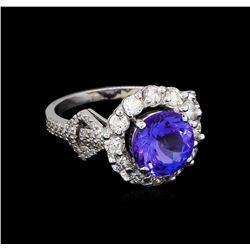 2.80ct Tanzanite and Diamond Ring - 14KT White Gold