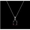 Image 2 : Crayola 11.00ct Garnet Pendant With Chain - 14K White Gold