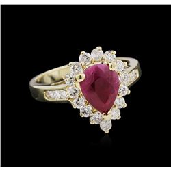 1.53ct Ruby and Diamond Ring - 14KT Yellow Gold