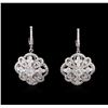 Image 1 : 2.73ctw Diamond Dangle Earrings - 14KT White Gold