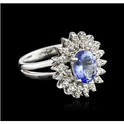 14KT White Gold 2.01ct Tanzanite and Diamond Ring