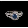 Image 2 : 14KT White Gold 1.05ctw Fancy Blue Diamond Ring