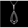 Image 1 : 1.44ctw Diamond Pendant With Chain - 14KT White Gold