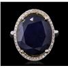 Image 2 : 14KT Two-Tone Gold 13.11ct Sapphire and Diamond Ring